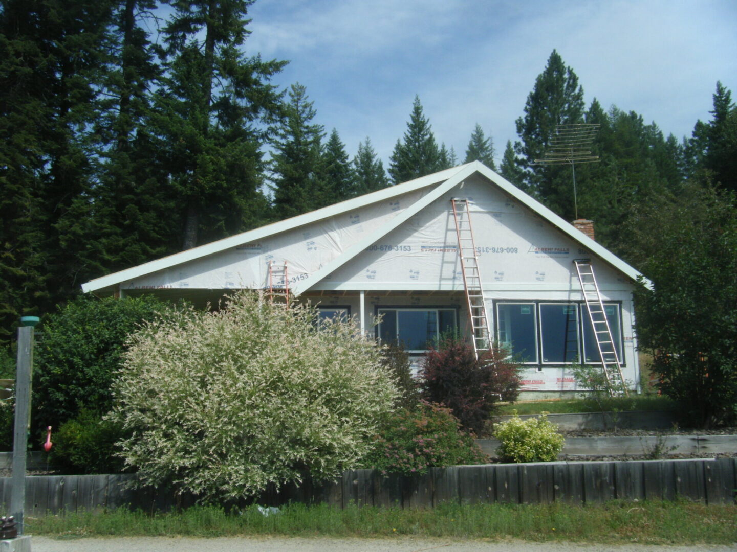 A bungalow house being remodeled