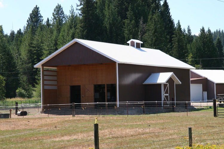 A wooden farmhouse